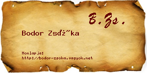 Bodor Zsóka névjegykártya